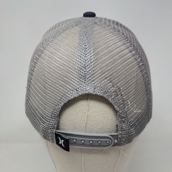 Hurley Snapback Mesh Back Trucker Hat Blue One Size Embroidered Logo - Picture 5 of 6